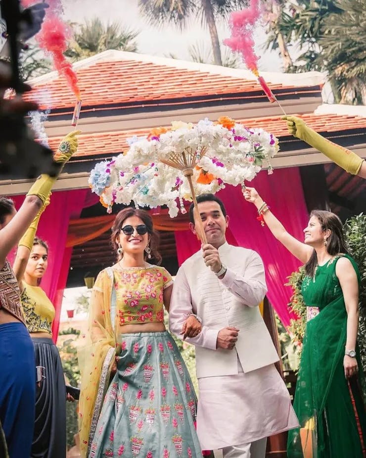 beautiful engagement couple entry