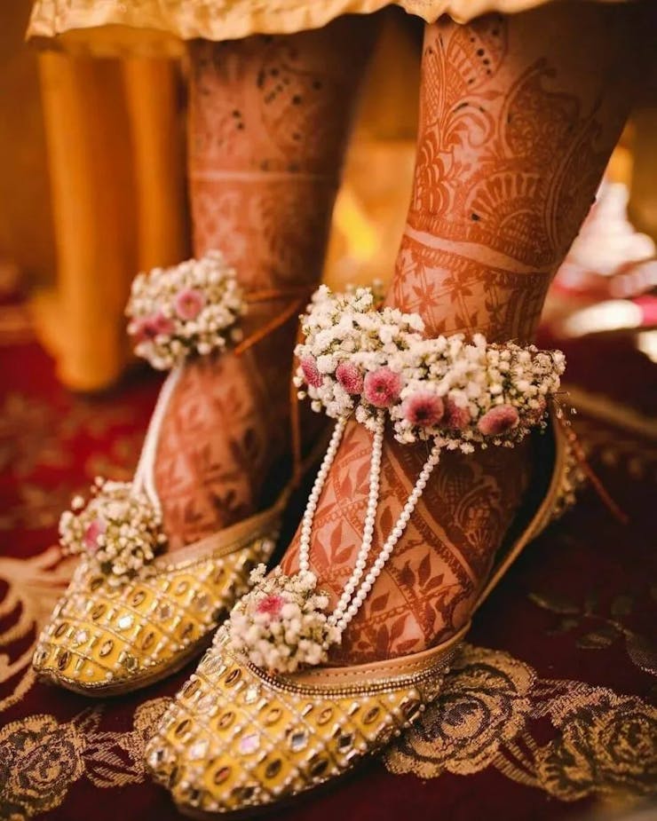 floral payal design for brides