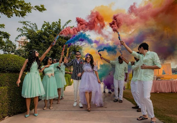 Colorful Entry With smoke bomb