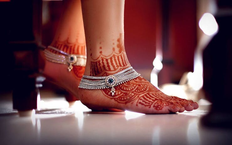 silver payal design for brides