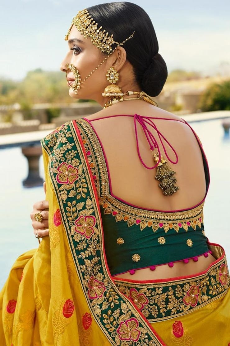 Bengali bridal Banarasi blouse designs