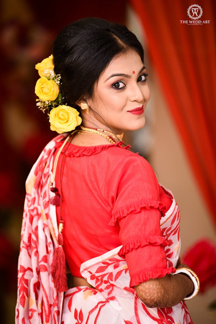 floral hairpiece for bridal buns