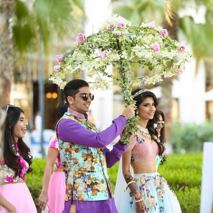 Floral Umbrella Chadar for wedding