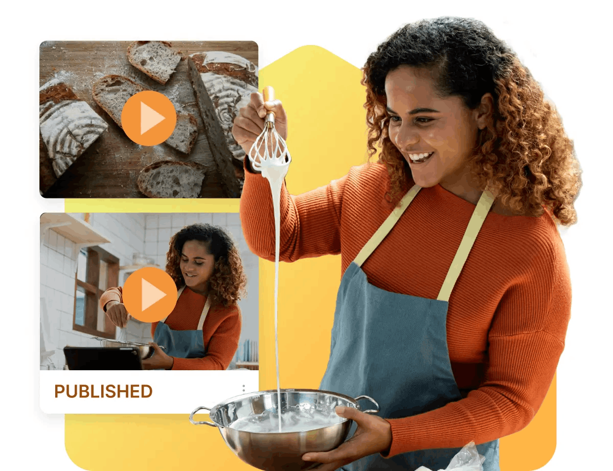 Person using thinkific academy to show their baking skills