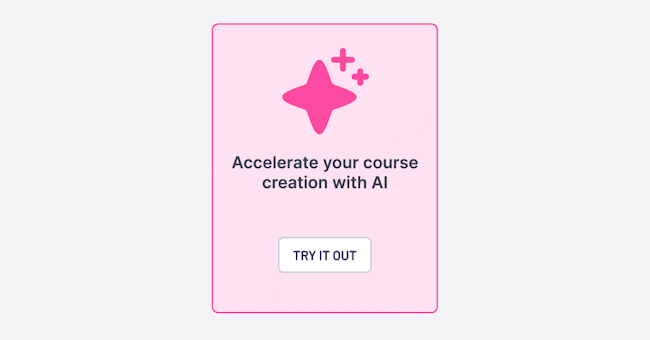 GIF with the first steps of Thinkific's Course Outline Generator, including the inputs.