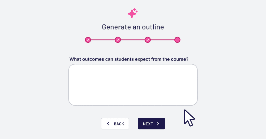 GIF of Thinkific's AI Course Outline Generator