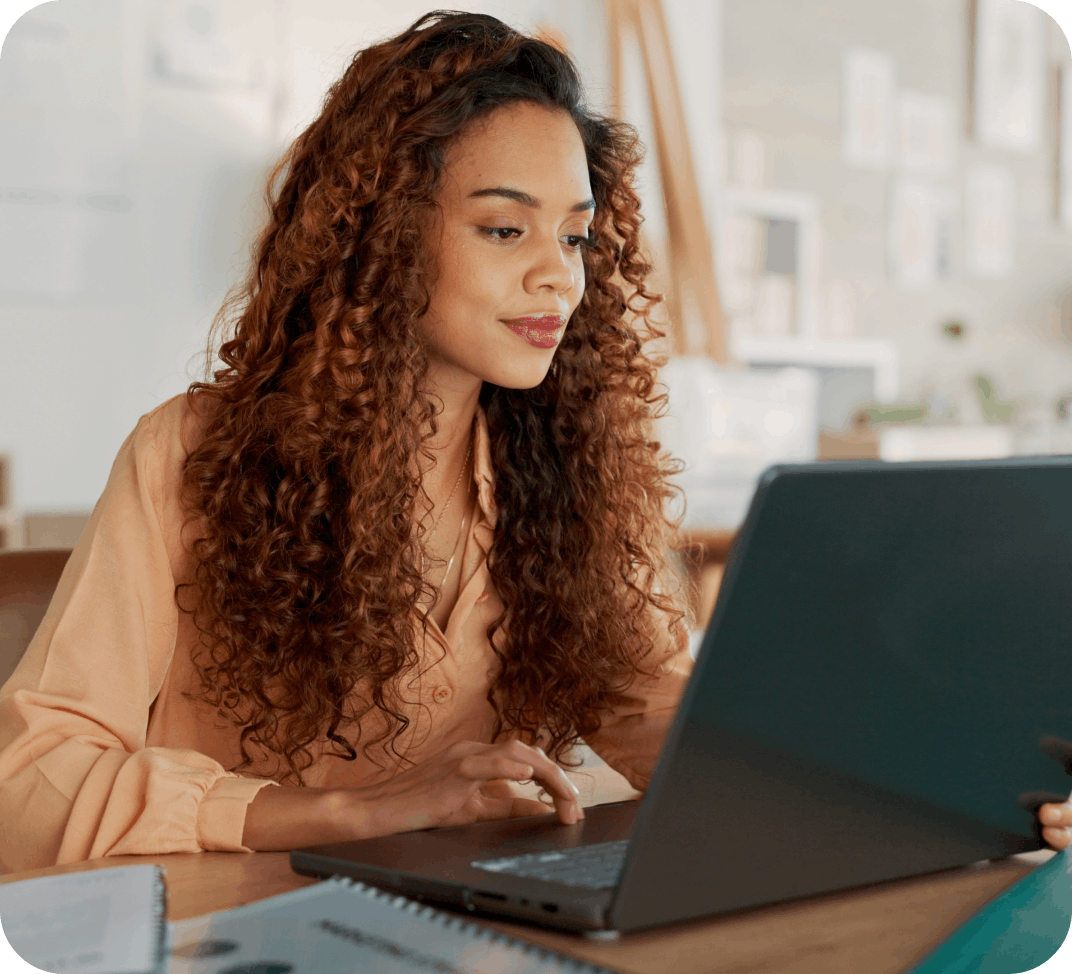 Woman working at computer