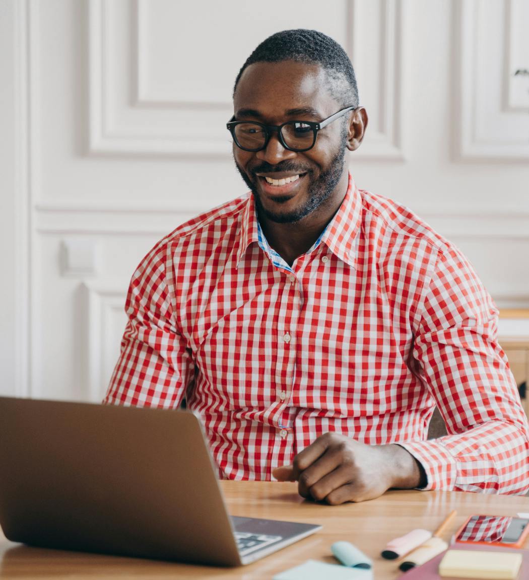 Man working at laptop