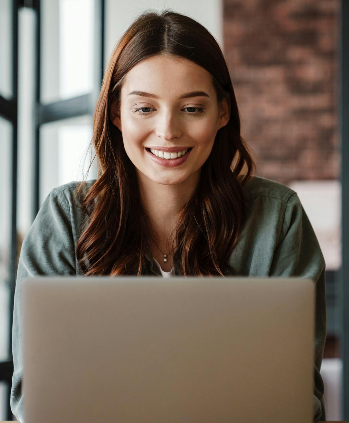 Woman working at laptop