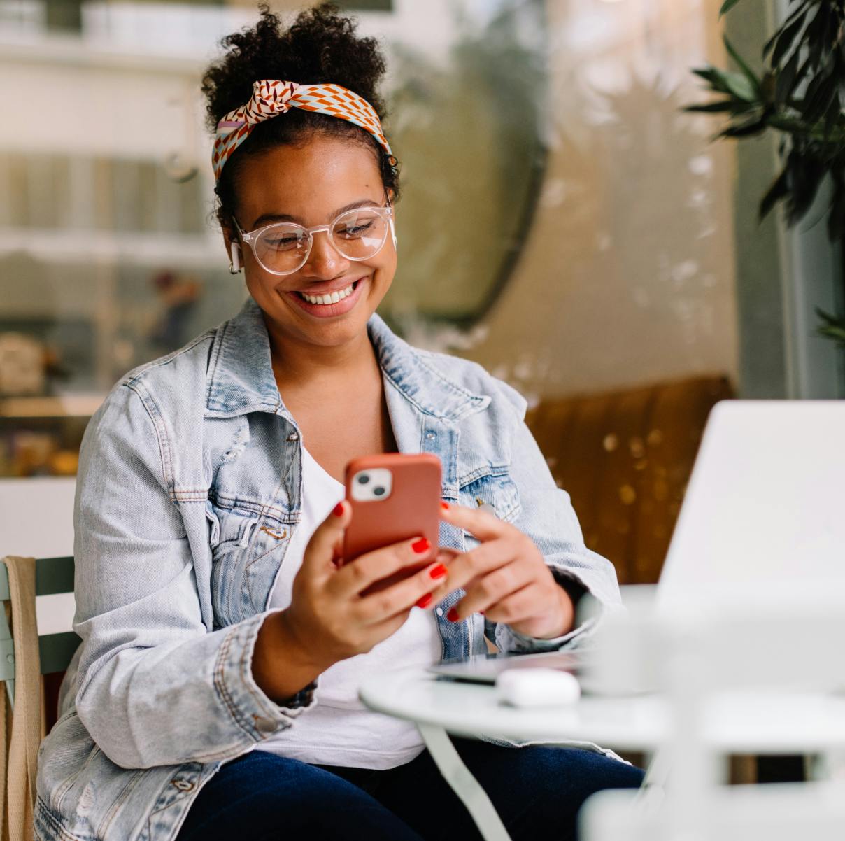 Woman using her phone