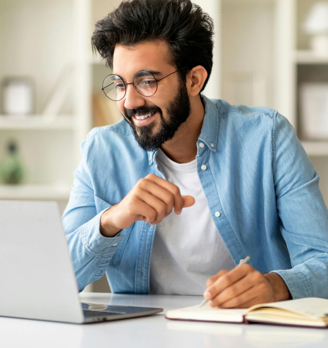 Man working at laptop