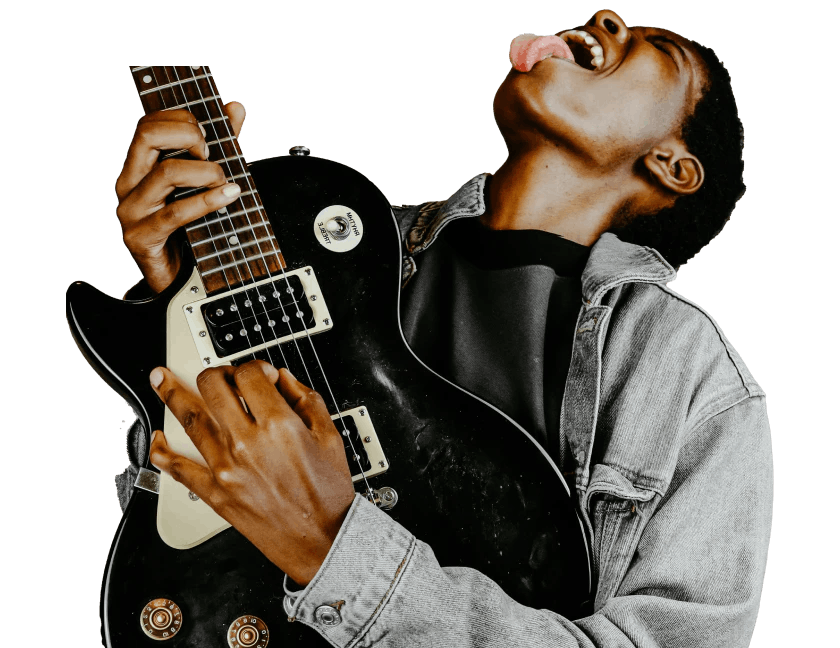 Man playing electric guitar