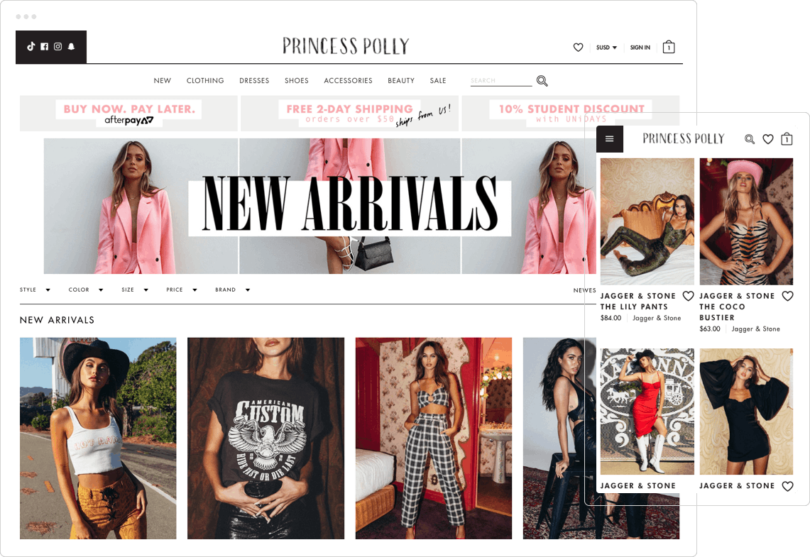 Princess Polly launches globally on Shopify Plus with new US and AU ...