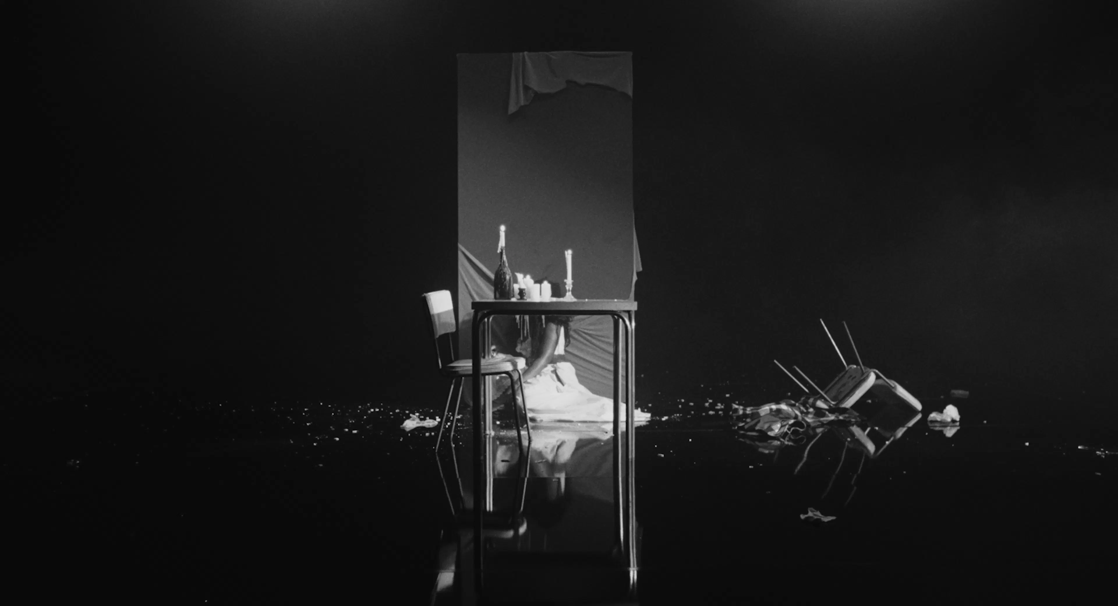 tems by a table after destruction