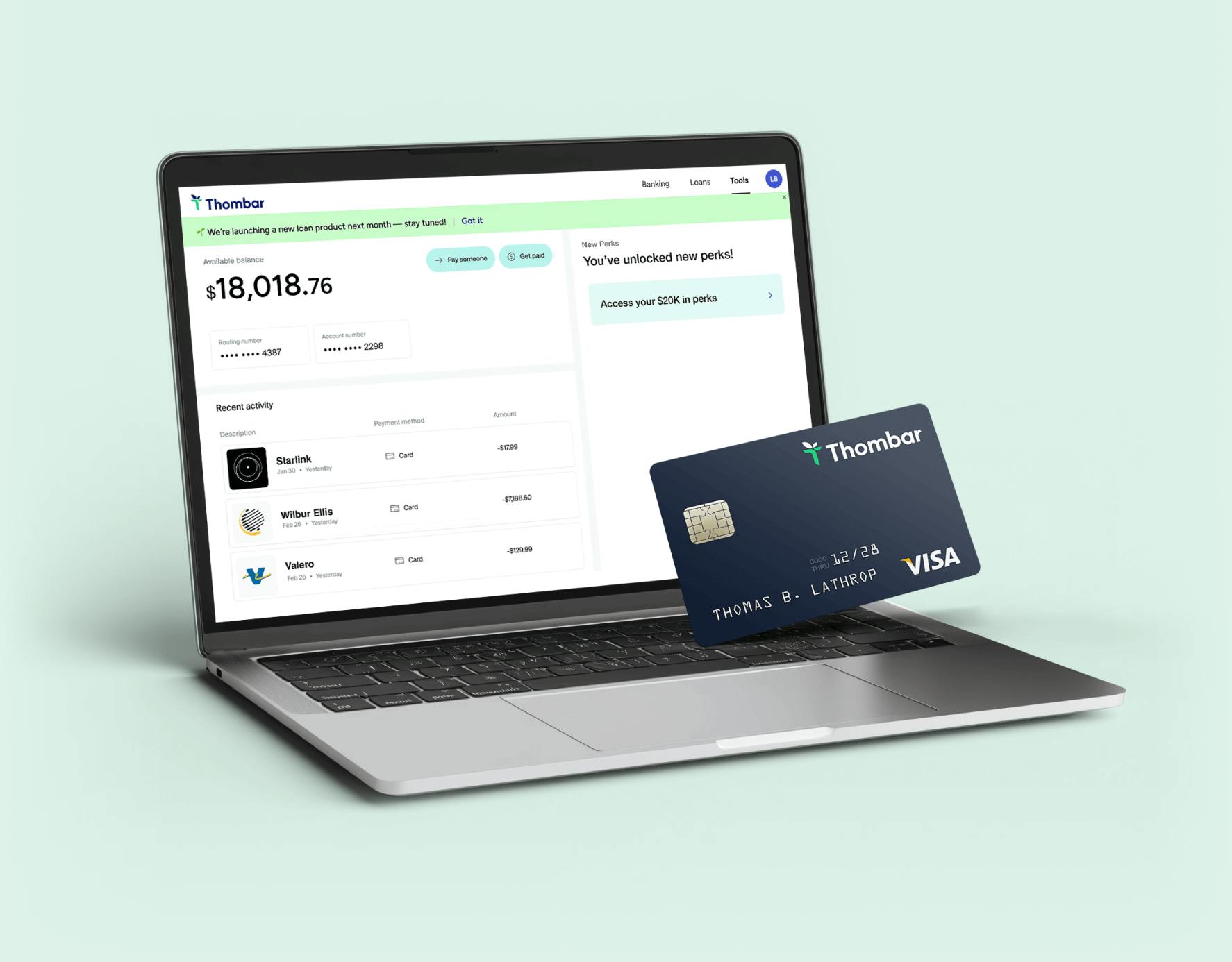 Thombar platform screenshot