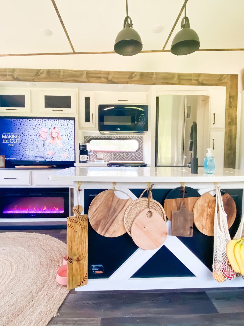 The kitchen inside Darren and Amanda Bone's Heartland RV