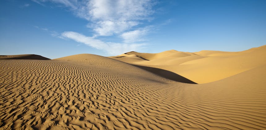 The rippling sand dunes of Imperial County, California.