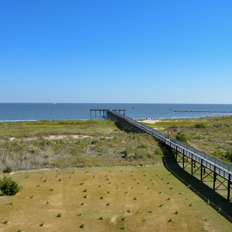 Grand Isle State Park Fishing Pier as seen from the tower