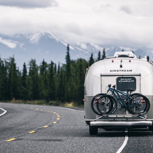 about travel trailers Karen Blue's Airstream pulled over on the side of the road