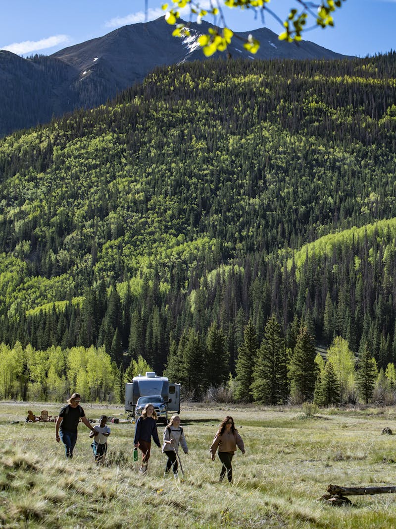 the Carew family on a hike