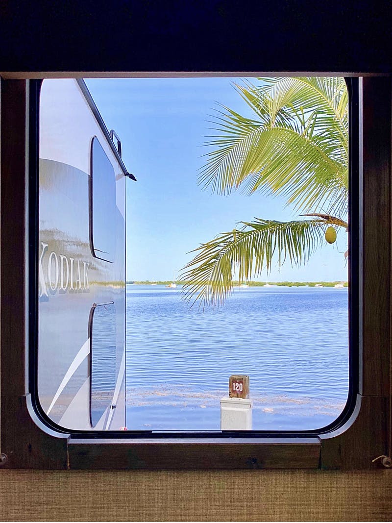 Window To The World RV view looking out to the ocean in Key West, Florida