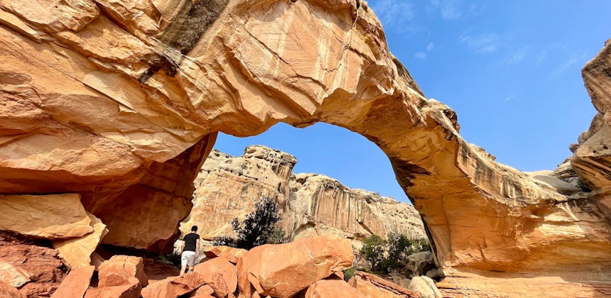 GIANCARLO DAMIANI AND ERIK LEAZURE hiking near Fruita Campground