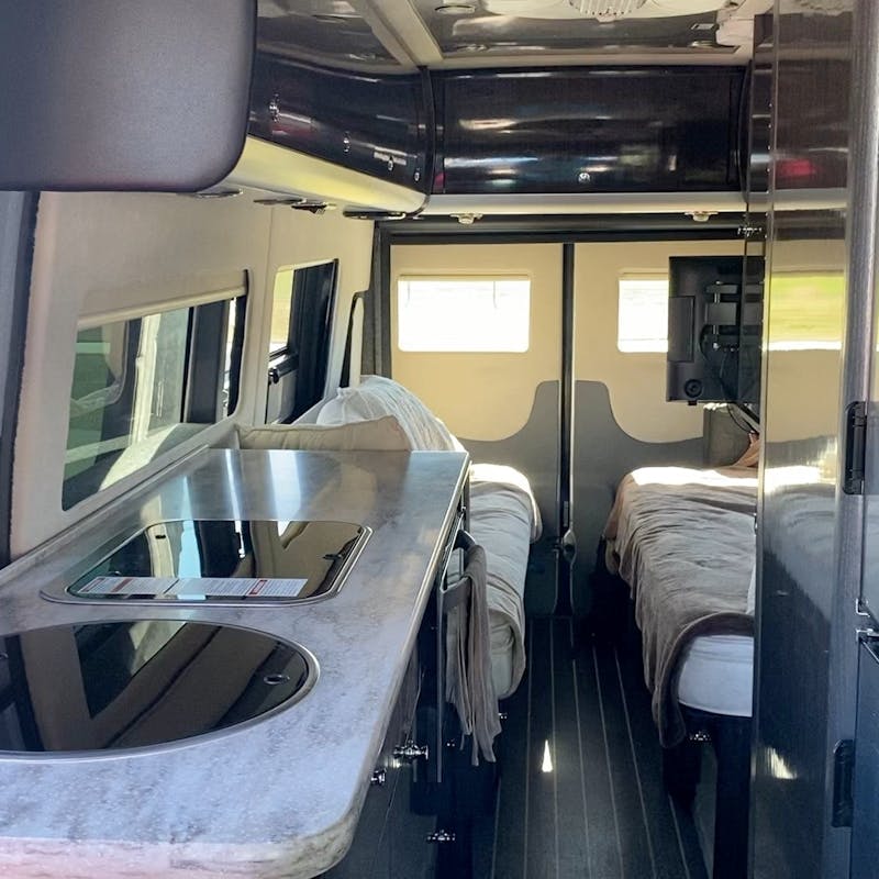 The interior of Paul and Susan Herbert Airstream Interstate