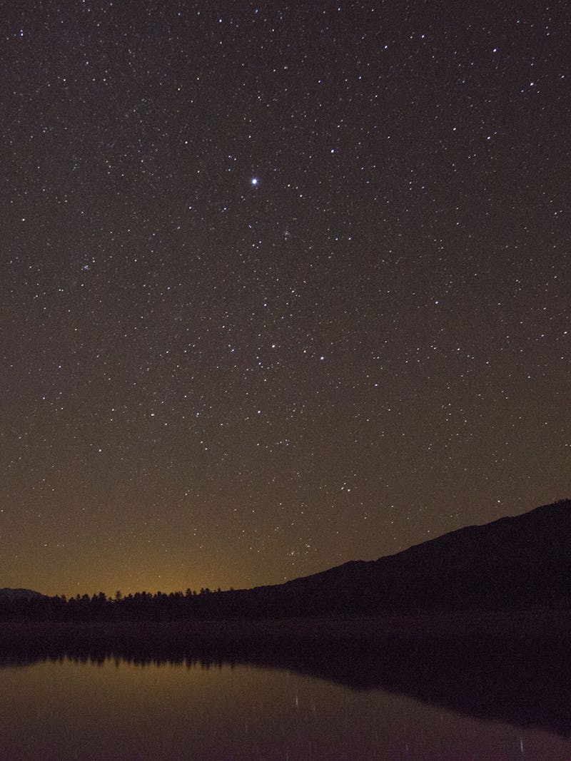 A starry night sky in San Bernardino National Forest.
