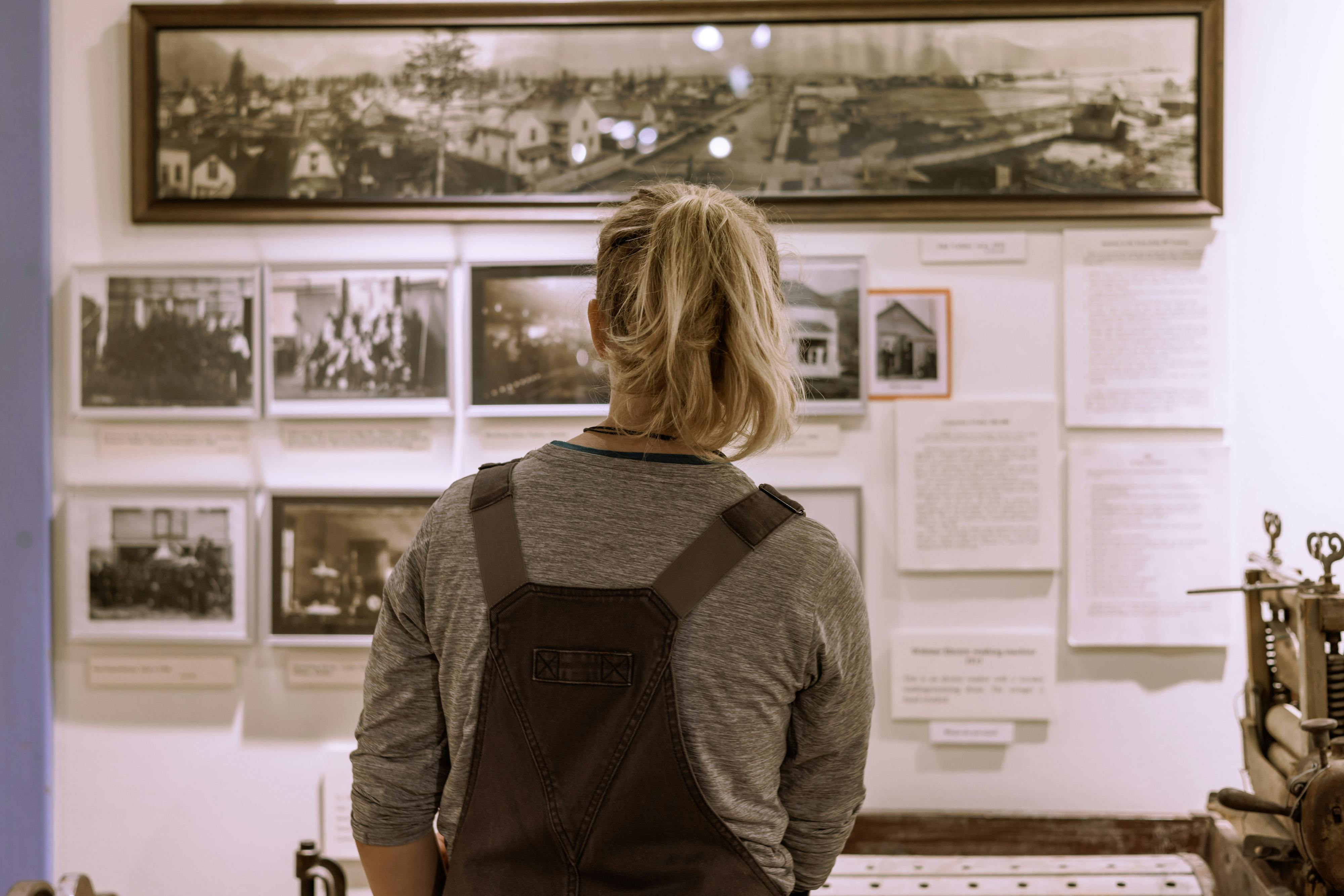 Karen Blue's daughter learning about Alaska's history at a museum 