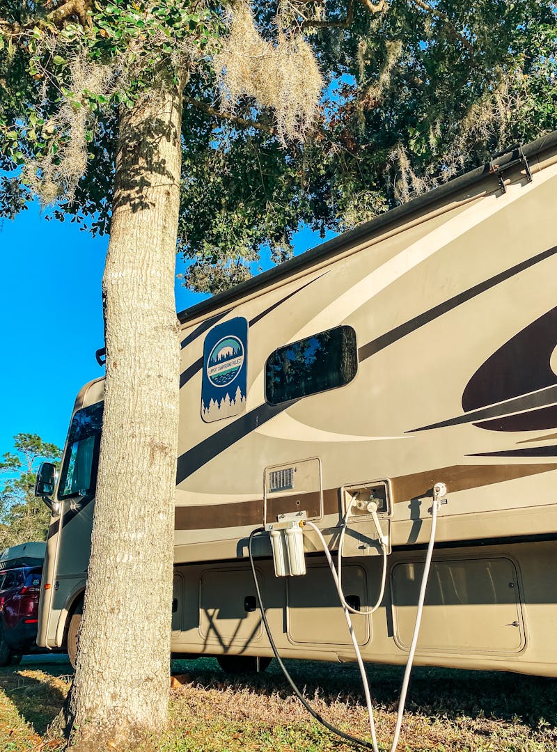 Justin and Michelle Russell's RV hooked up