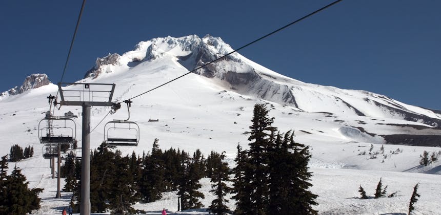 A chair lift on Mt. Hood in Oregon.