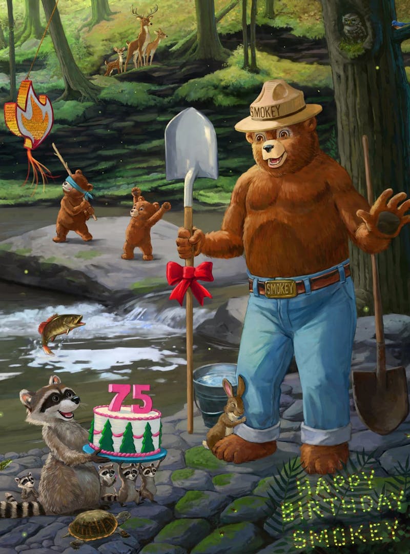 Smokey Bear 75th anniversary celebration artwork