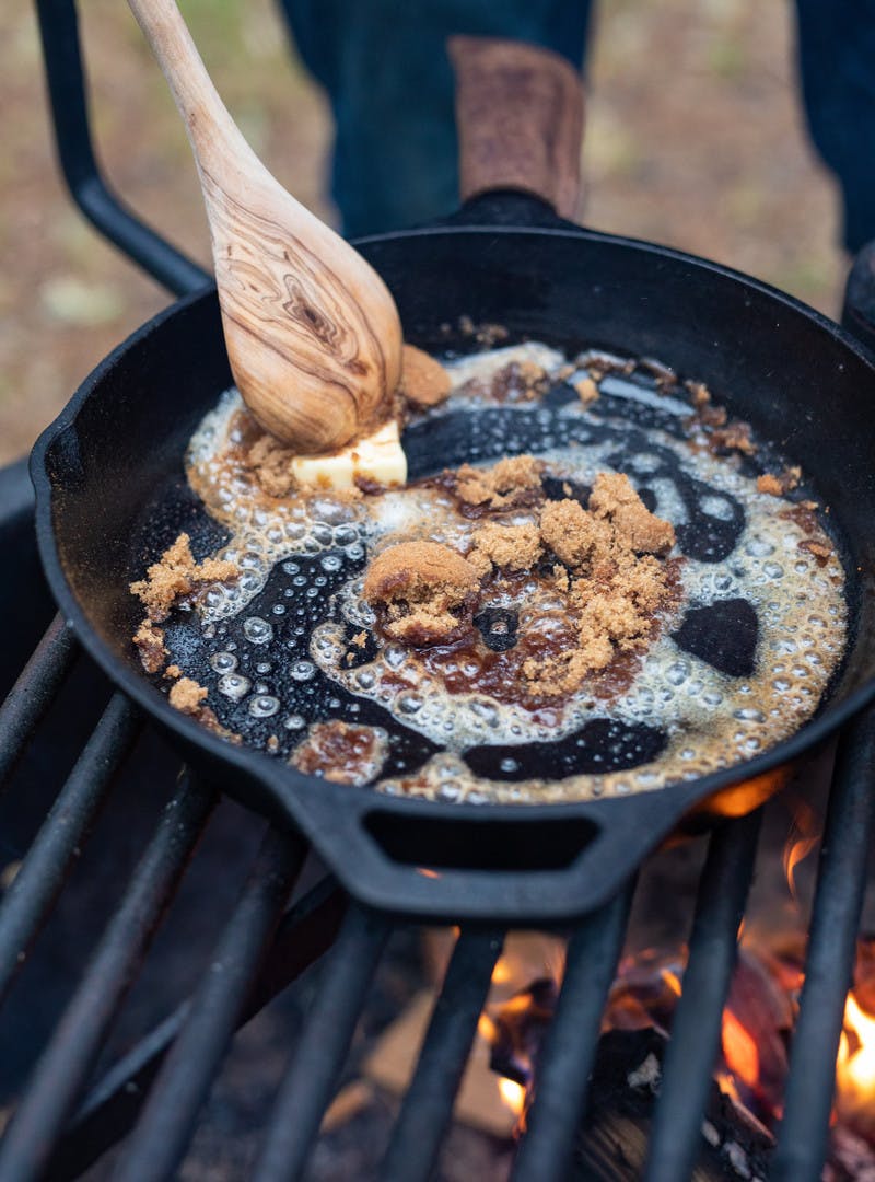 Campfire Hazelnut Cherry Bananas Foster with French Toast and Whipped ...