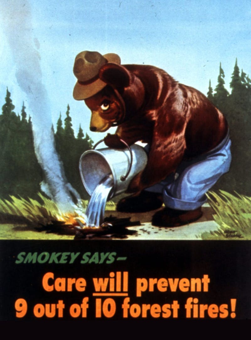 Old Smokey Bear illustrated PSA
