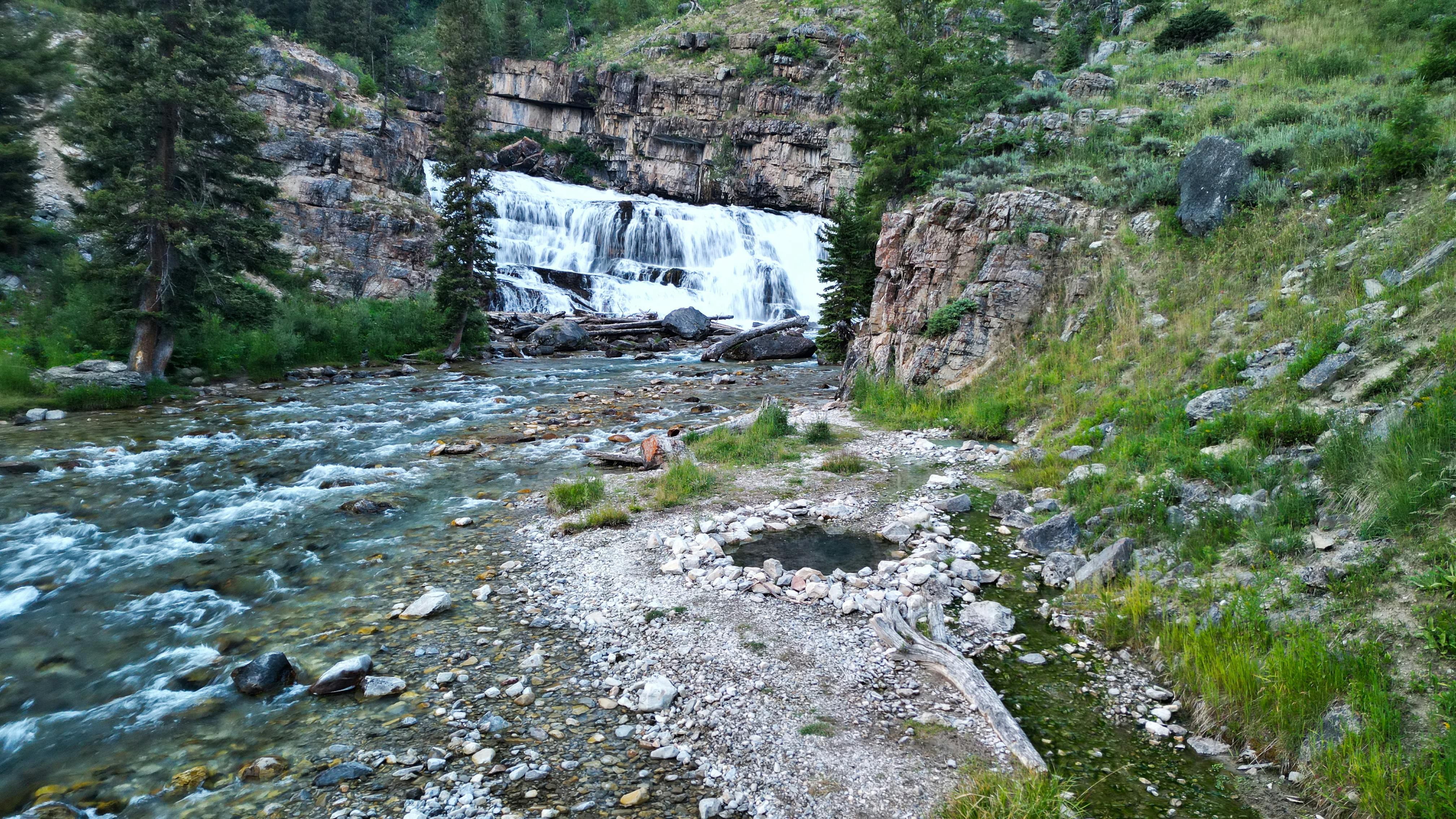 A view of Granite Falls Hot Springs in Bridger-Teton National Forest.