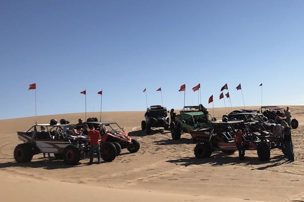 Quad bikes on a dune in Glamis. 