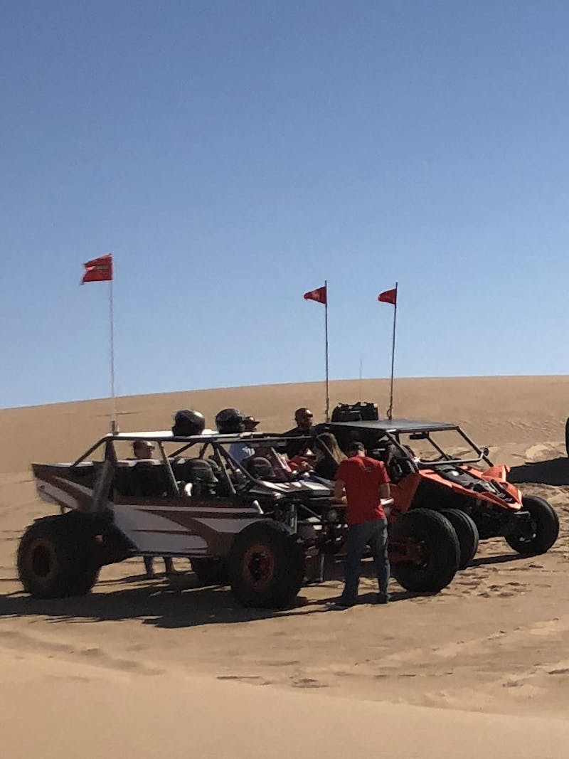 Quad bikes on a dune in Glamis.