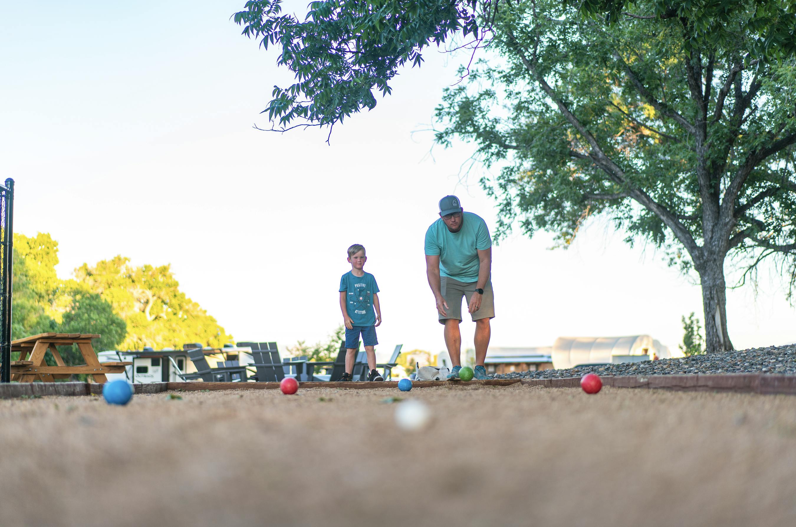 The Renee Tilny family playing games outside