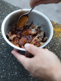 BBQ Pulled Pork Sandwich with Carolina Vinegar Sauce