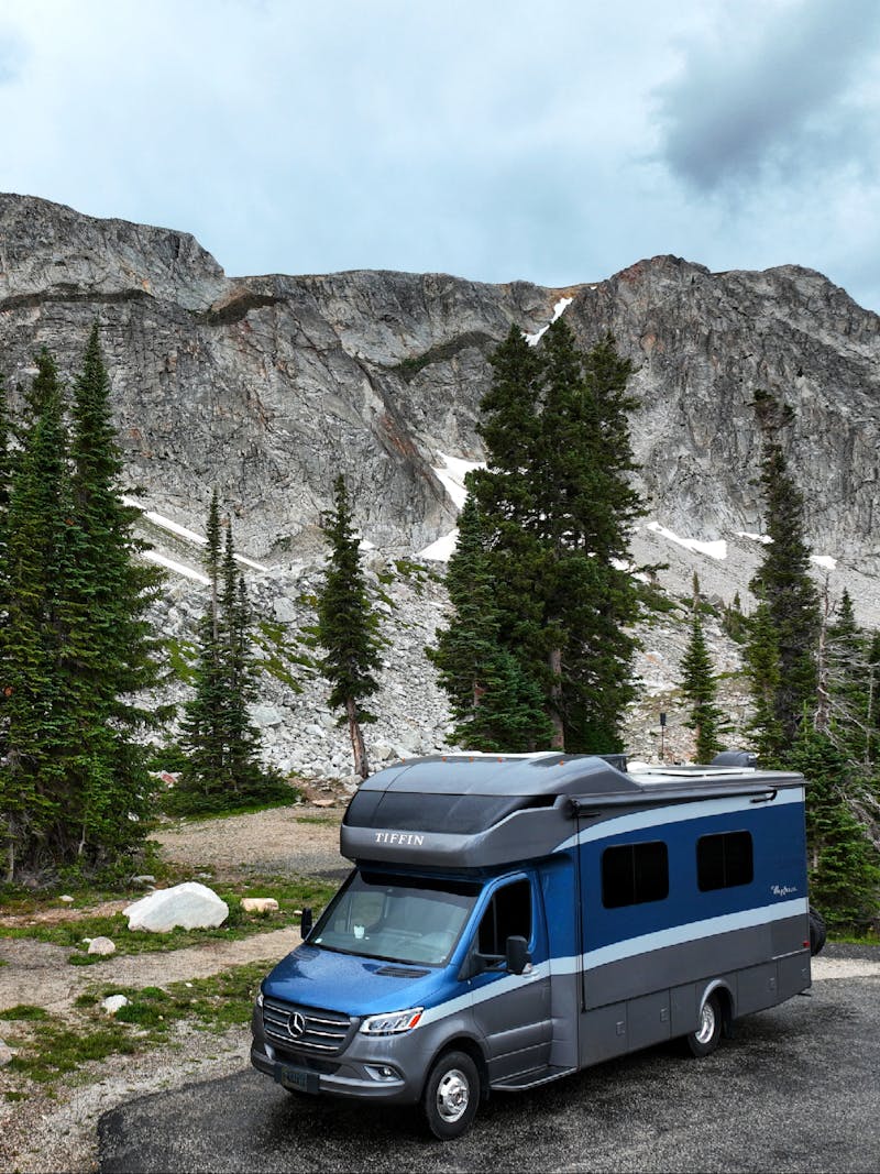 Dustin and Sarah Bauer's Tiffin Wayfarer Class C Motorhome in Medicine Bow Routt National Forest