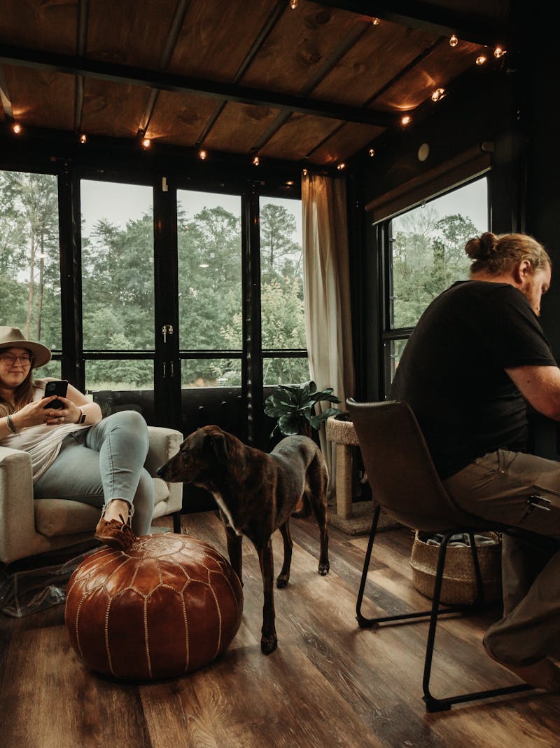 Andy and Kris murphy work inside their RV