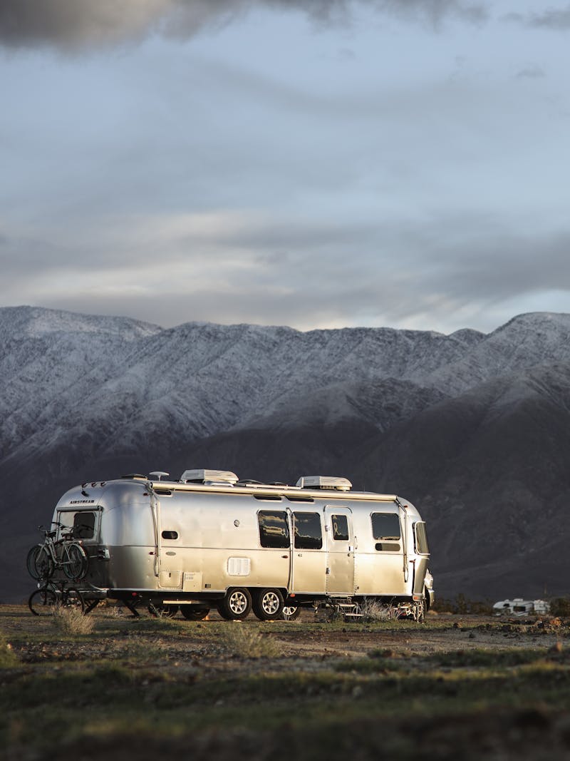 Karen Blue's Airstream boondocking out in the mountains
