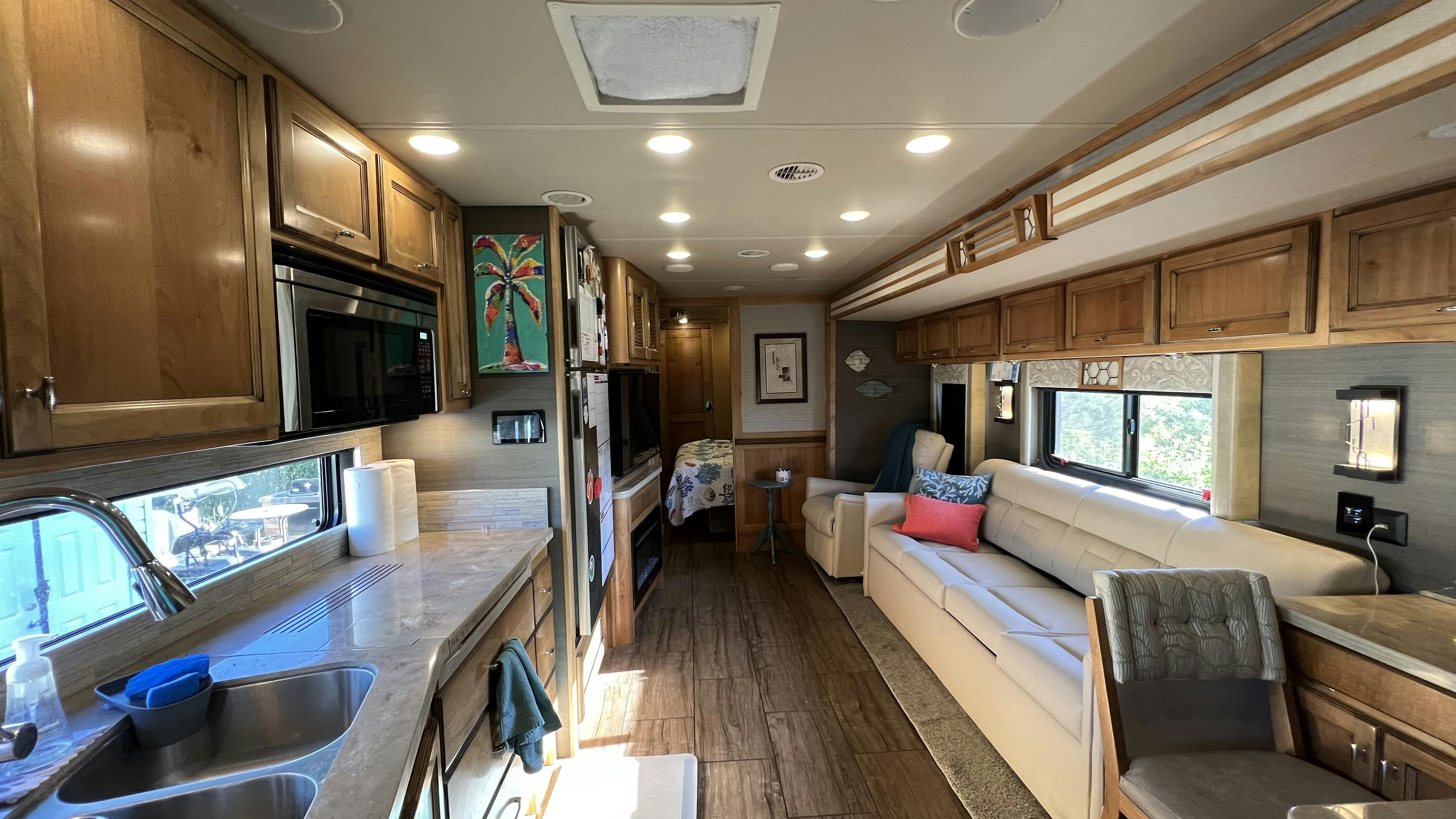 The interior of Micheal and Tiffany Dunagan's Tiffin Open Road 