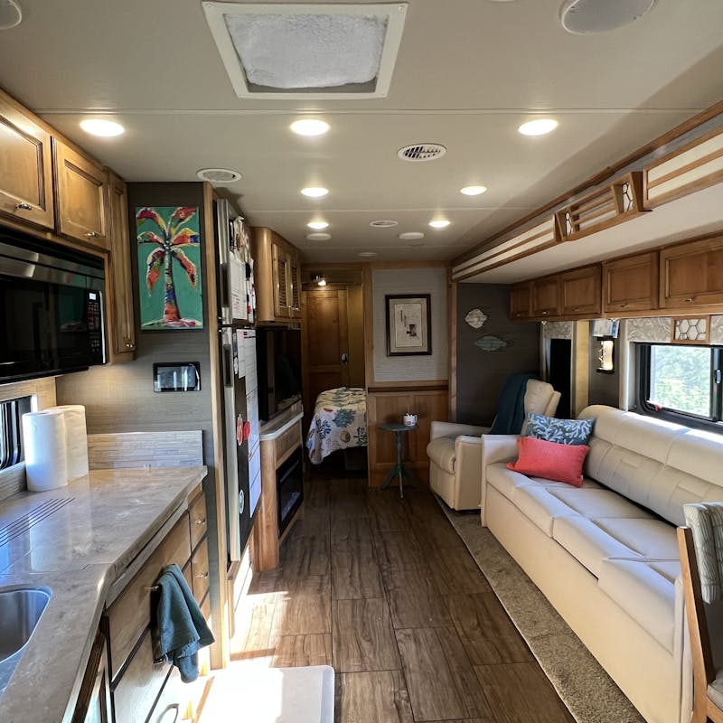 The interior of Micheal and Tiffany Dunagan's Tiffin Open Road