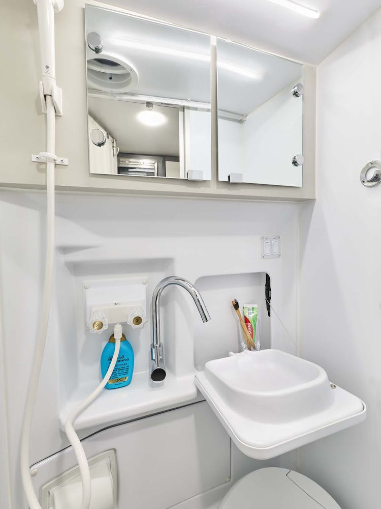 2022 Thor Sanctuary Class B RV 19L Bathroom - Metallic Gray Metallic Gray Cabinetry - Sprinter Van