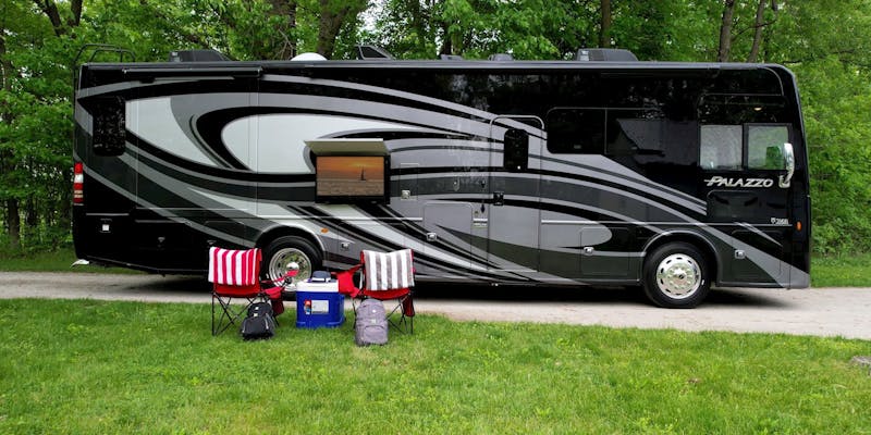 2022 Thor Palazzo Class A Diesel Pusher RV St Andrews Full Body Paint Lifestyle