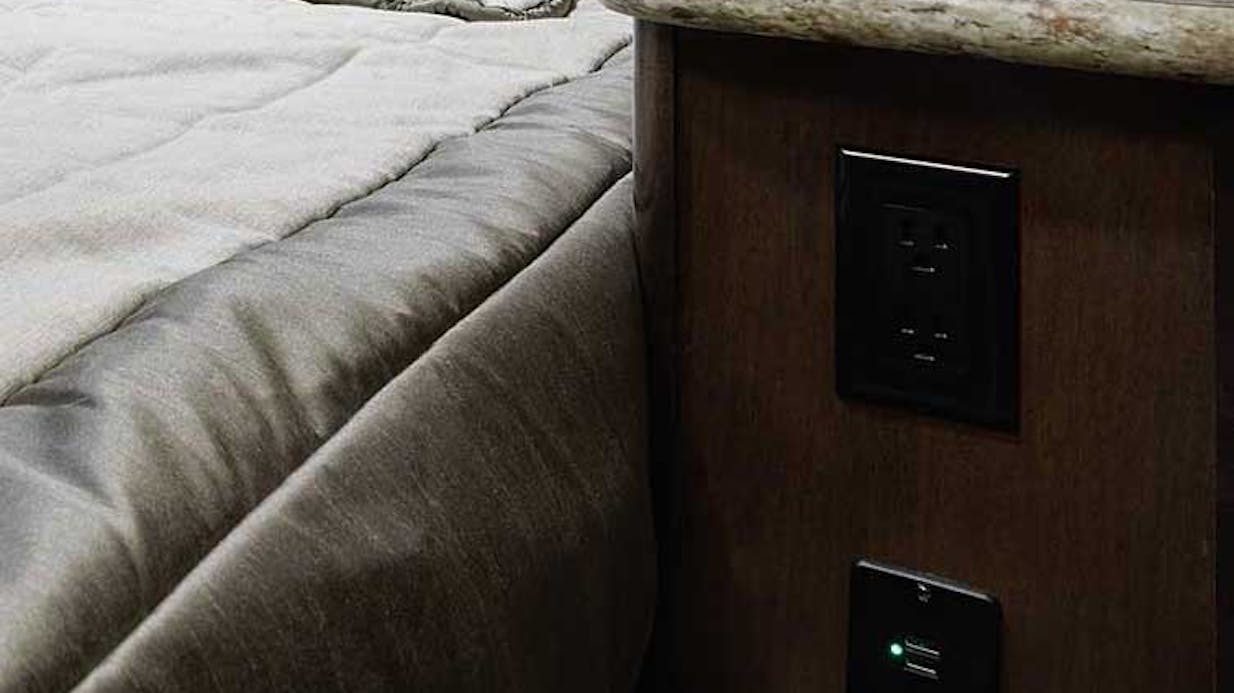 Bedroom Charging Station with Dedicated CPAP Outlet and USB Charging Ports key feature
