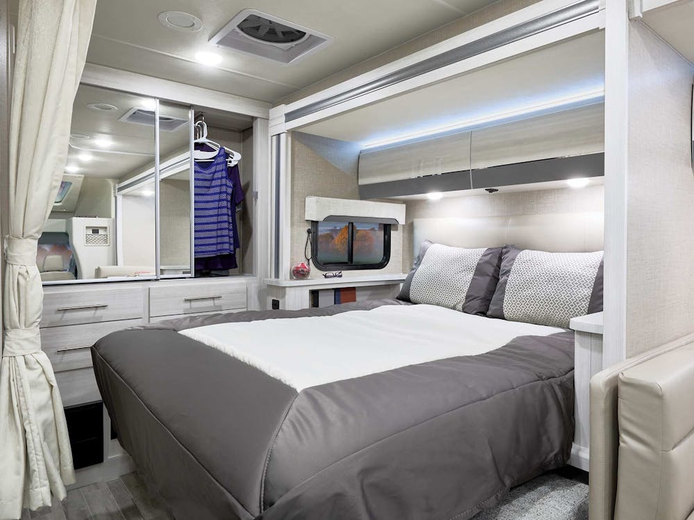 2022 Thor Compass AWD Class B+ RV 23TW Bedroom - Silverpointe Uptown Gray Cabinetry