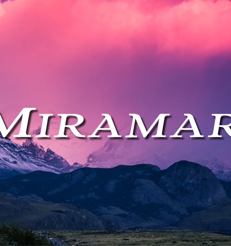 Miramar with mountain and colorful clouds