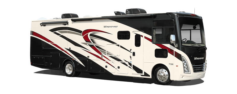2023 Thor Windsport Class A RV Sunset Red Partial Paint Exterior